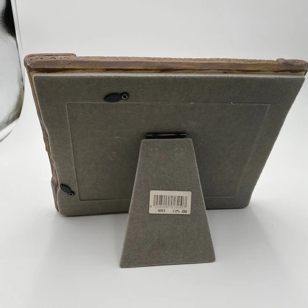 Rustic Steampunk Trunk Photo Frame 5x7 Lock‎ Key Vintage Accent Shelf Decor